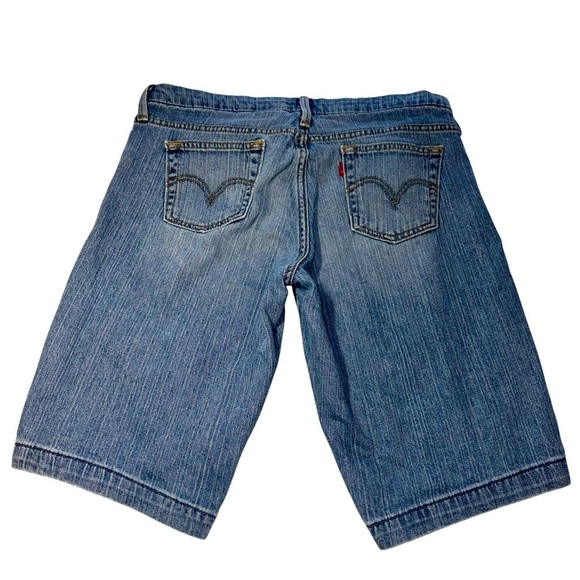 📌Levi’s Blue Denim Shorts Women’s Size 6 Stretch Mid Rise Casual Summer - Picture 2 of 5